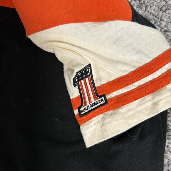 Harley-Davidson WOMEN'S CLASSIC COLORBLOCK V Neck TEE Size S - Picture 4 of 9